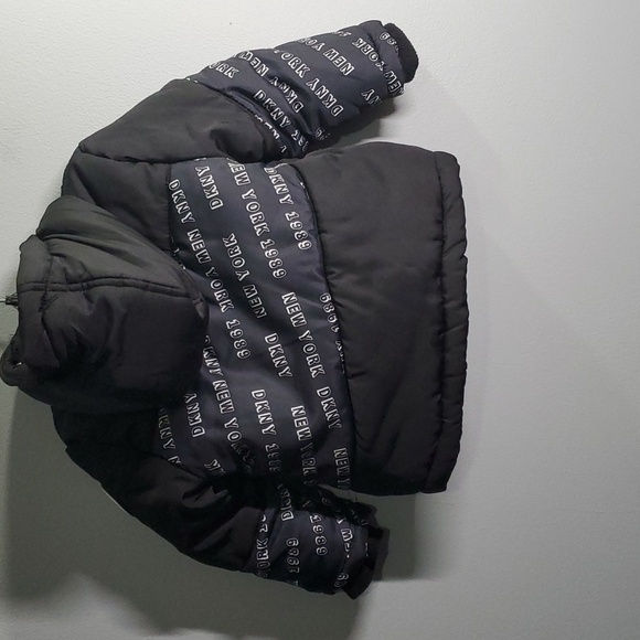 DKNY jacket boys 18T 18 months toddler black white puffer new york - Picture 2 of 15